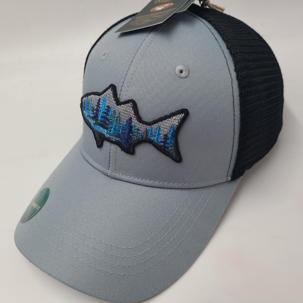 Telluride Clothing Company Hat Snapback Trucker Mesh Blue Fish Forest Logo Men